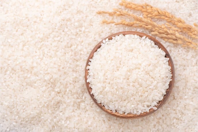  arroz parboilizado e grãos.