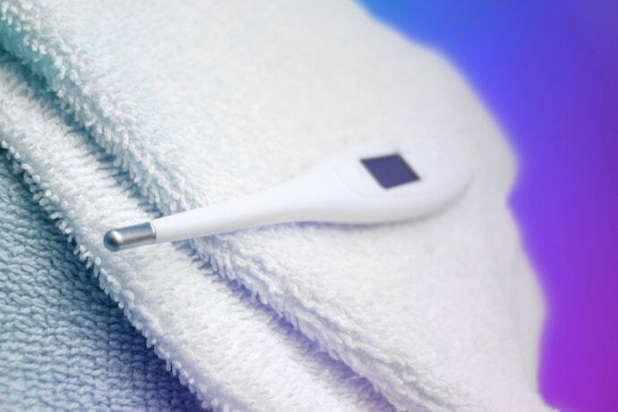 Termômetro em uma toalha