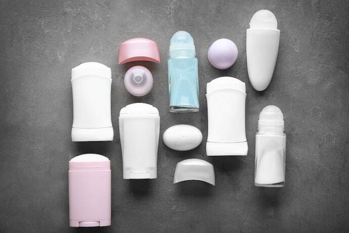 Vários tipos de desodorantes