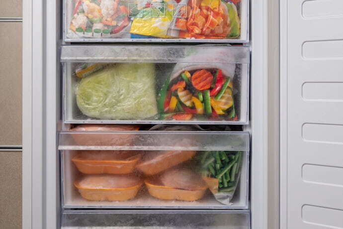freezer vertical aberto