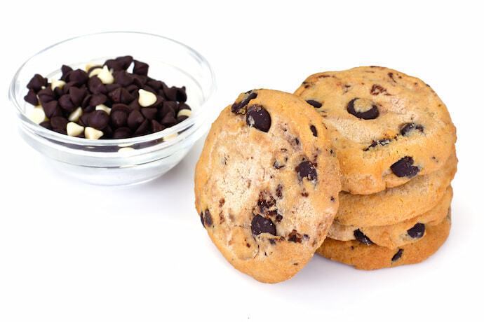 Cookies e gotas de chocolate