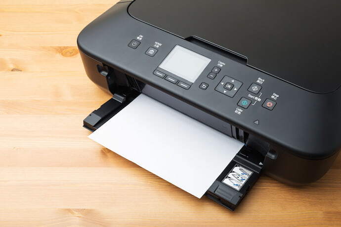 Impressora com folha