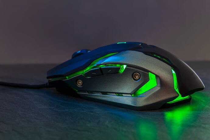 Mouse gamer com rgb verde