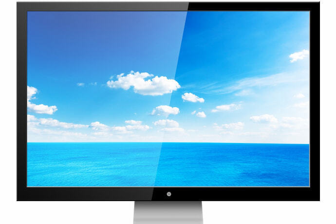 monitor com tela de paisagem