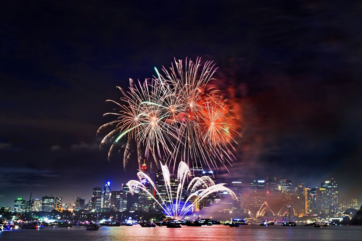 Fogos de artifício Réveillon em Sydney