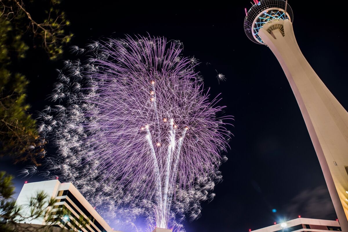 Fogos de artifício Réveillon em Las Vegas