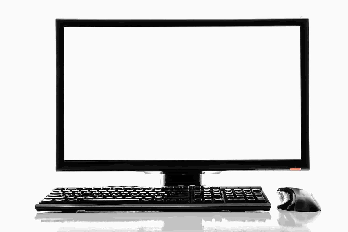 Monitor e teclado de computador