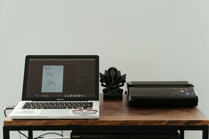 notebook e impressora