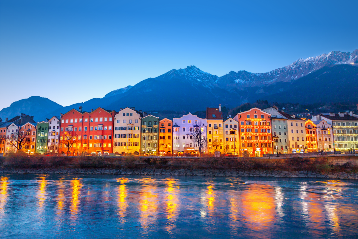 Vista da cidade de Innsbruck, Áustria.