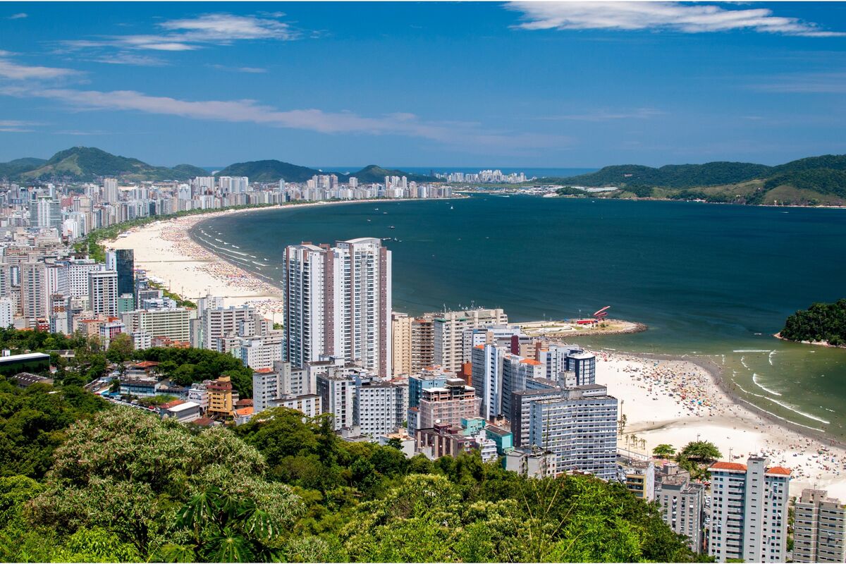 Vista aérea da praia de Santos