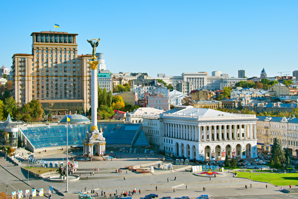 Praça da Independência em Kiev.