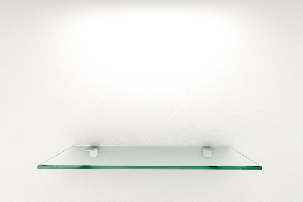 Um estante feita de vidro