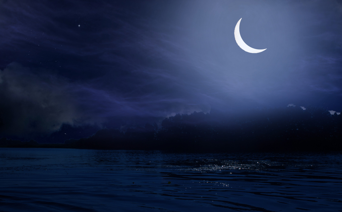 Lua crescente e a maré