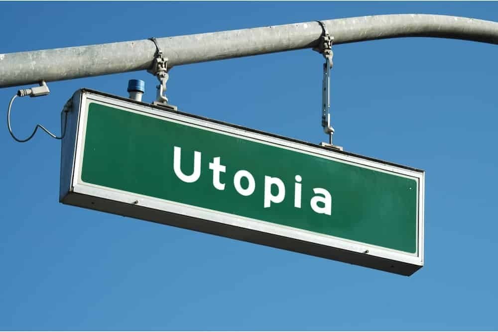 Placa escrito "utopia" 