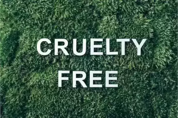 Fundo com folhas verdes e "Cruelty Free" escrito