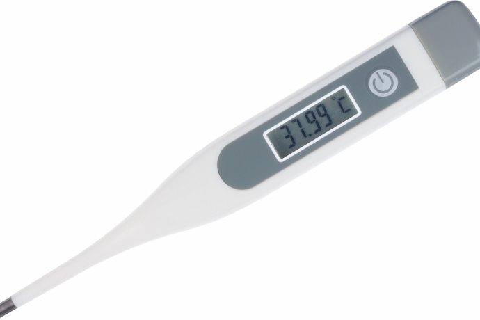 Termômetro digital com temperatura de 37.99Cº